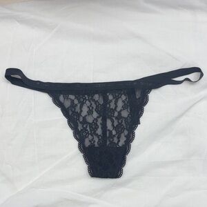 NWOT Victoria's Secret Black Lace V String